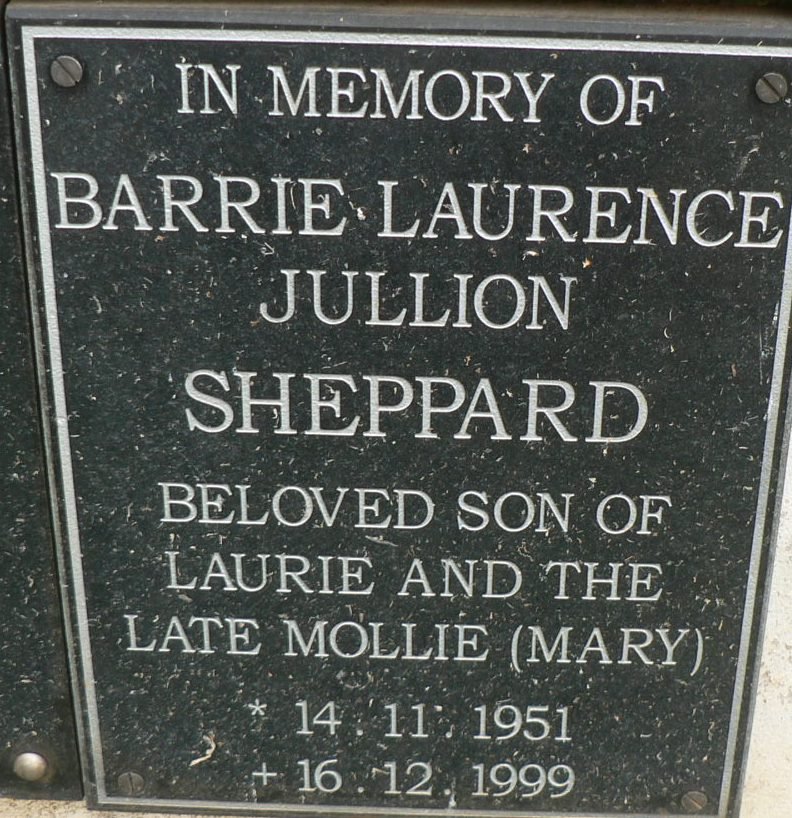 SHEPPARD Barrie Laurence Jullion 1951-1999