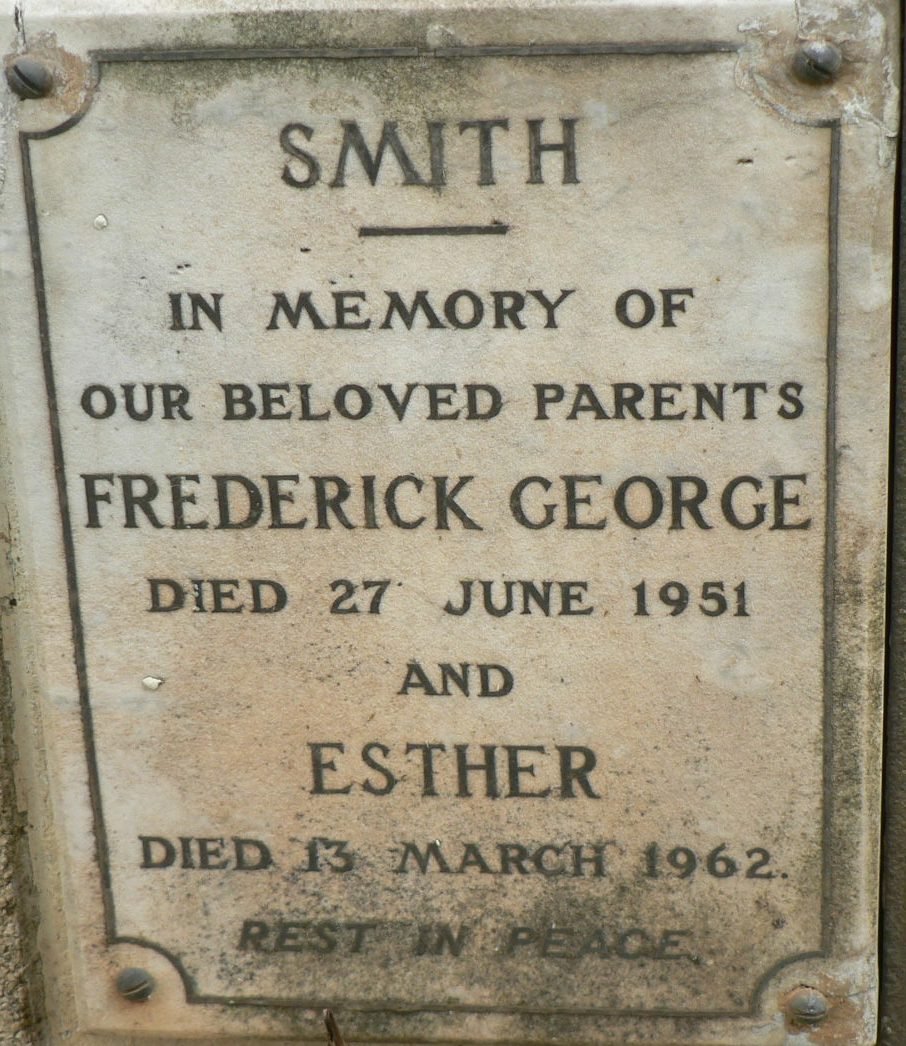 SMITH Frederick George -1951 &amp; Esther -1962