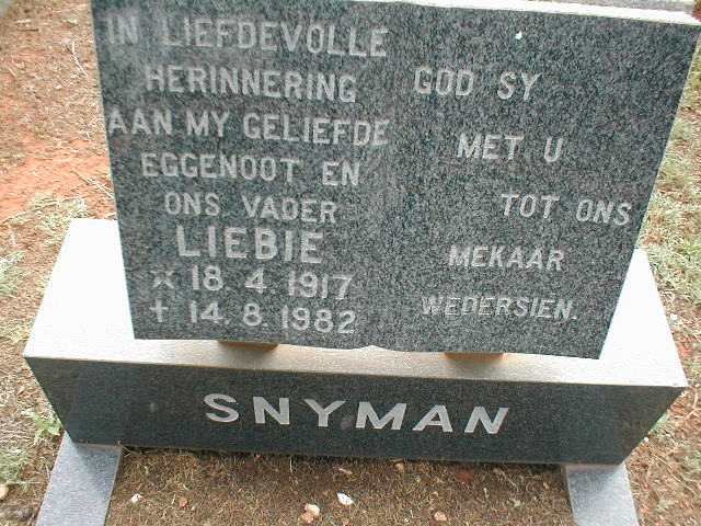 SNYMAN Liebie 1917-1982