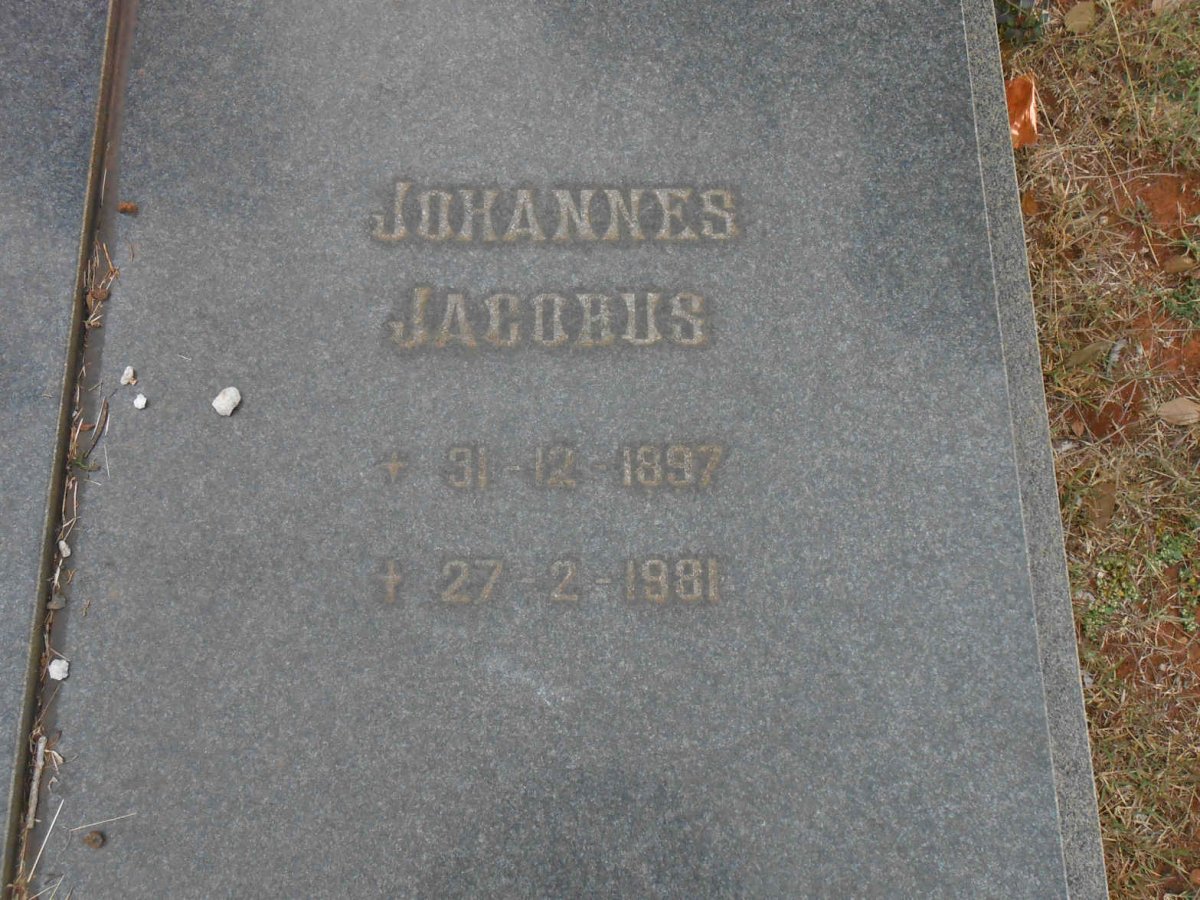 SNYMAN Johannes Jacobus 1897-1981 &amp; Jacomina Christina Johanna 1893-1976
