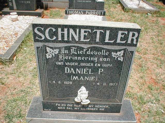 SCHNETLER Daniël P. 1928-1977