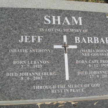 SHAM Shafik Anthony 1923-2003 &amp; Maria Johanna GOUSSARD 1926-2010