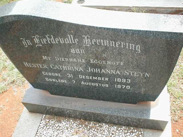STEYN Hester Cathrina Johanna 1893-1970