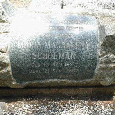 SCHOEMAN Maria Magdalena 1937-1957