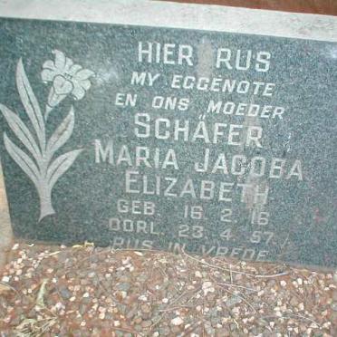 SCHAFER Maria Jacoba Elizabeth 1916-1957