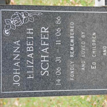 SCHAFER Johanna Elizabeth 1931-1986