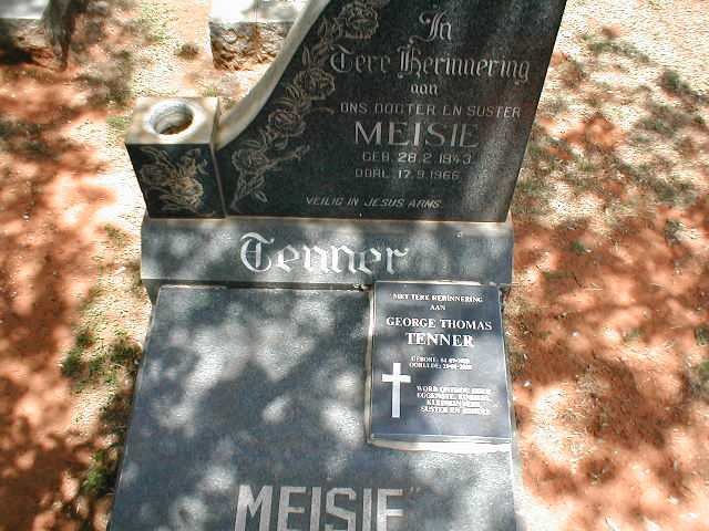 TENNER George Thomas 1935-2000::  TENNER Meisie 1943-1966