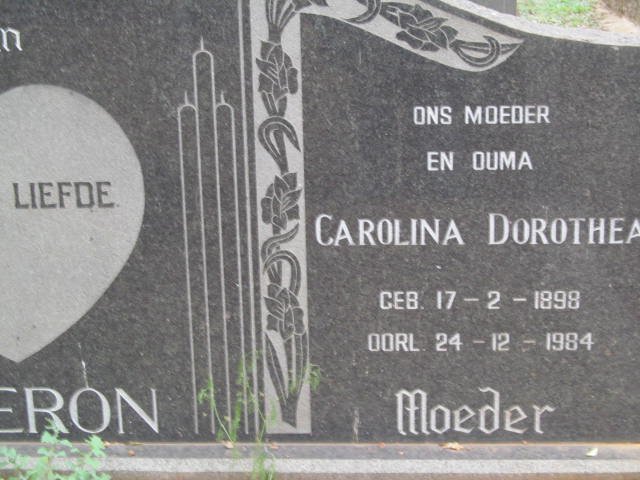 THERON Daniel Stephanus 1891-1967 &amp; Carolina Dorothea 1898-1984