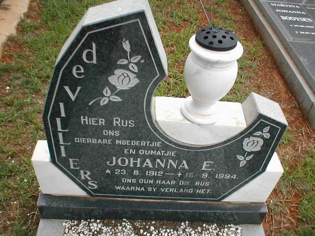 VILLIERS Johanna E., de 1912-1994