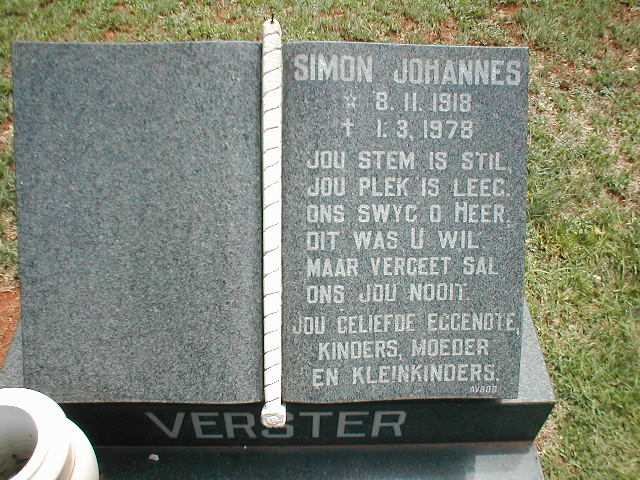 VERSTER Simon Johannes 1918-1978