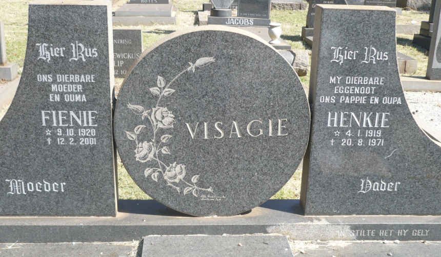 VISAGIE Henkie 1919-1971 &amp; Fienie 1920-2001