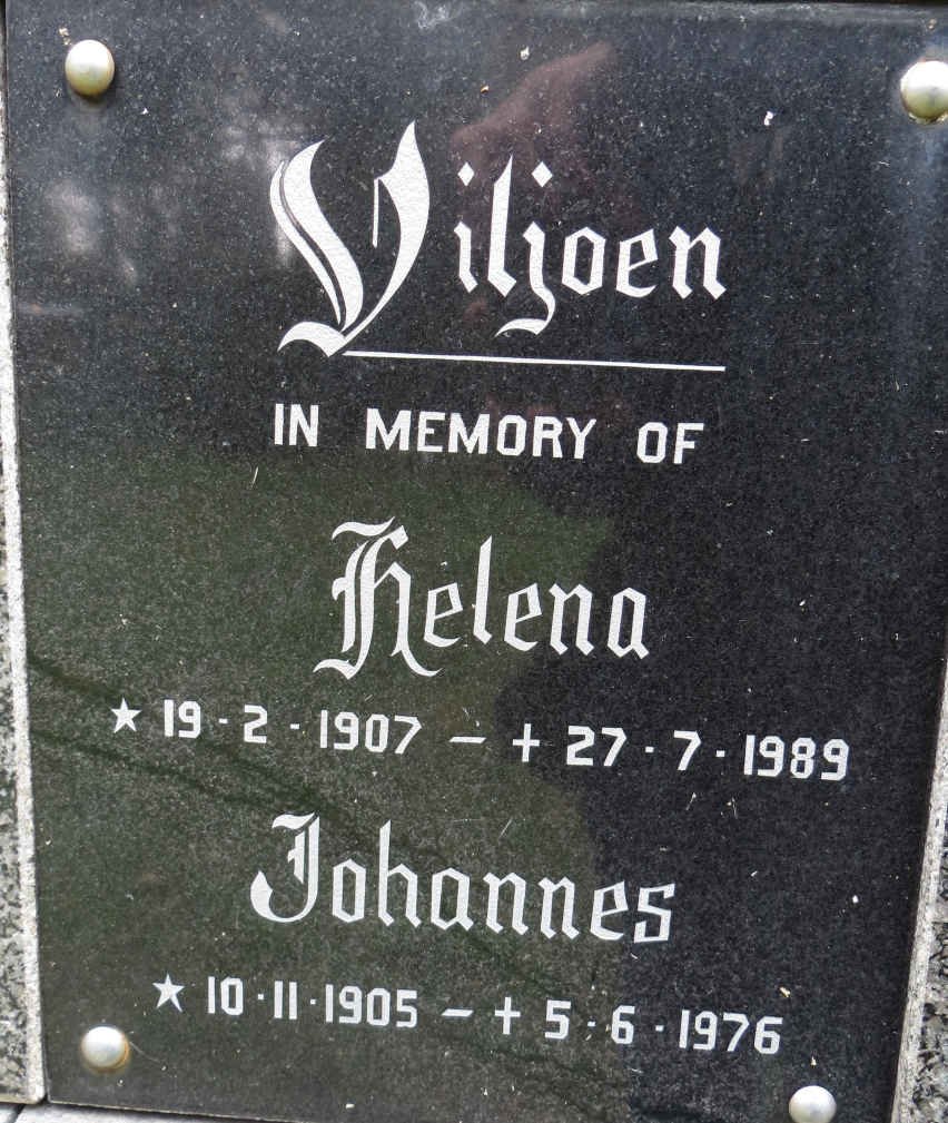 VILJOEN Johannes 1905-1976 &amp; Helena 1907-1989