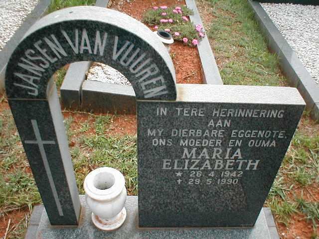 VUUREN Maria Elizabeth, Jansen van 1942-1990