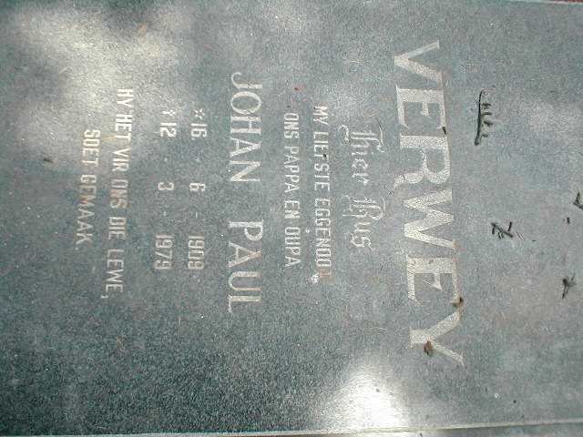 VERWEY Johan Paul 1909-1979
