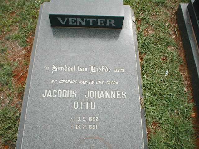 VENTER Jacobus Johannes Otto 1952-1991