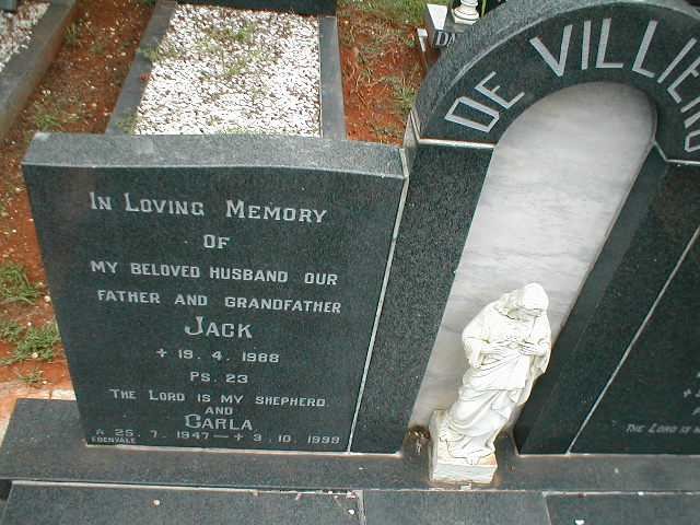 VILLIERS Jack, de -1988 :: DE VILLIERS Carla 1947-1999