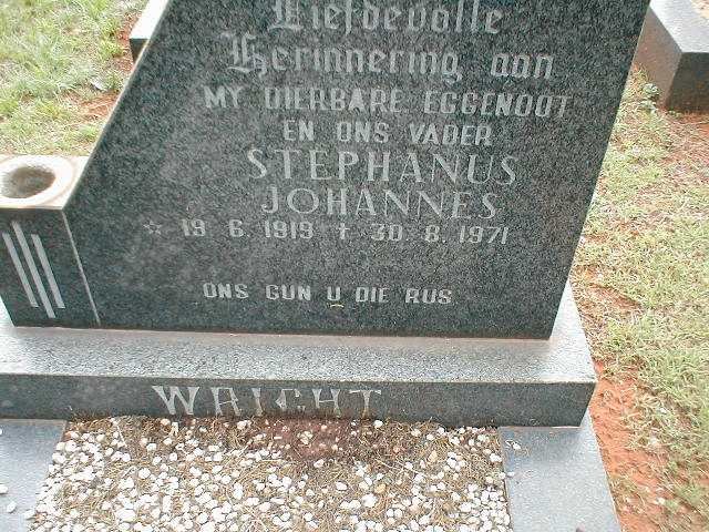 WRIGHT Stephanus Johannes 1919-1971