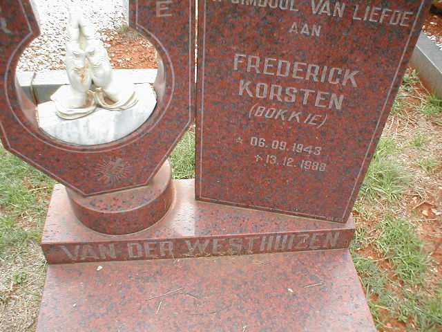 WESTHUIZEN Frederick Korsten, van der 1943-1988