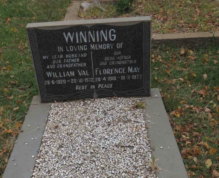 WINNING William Val 1920-1972 &amp; Florence May 1918-1977