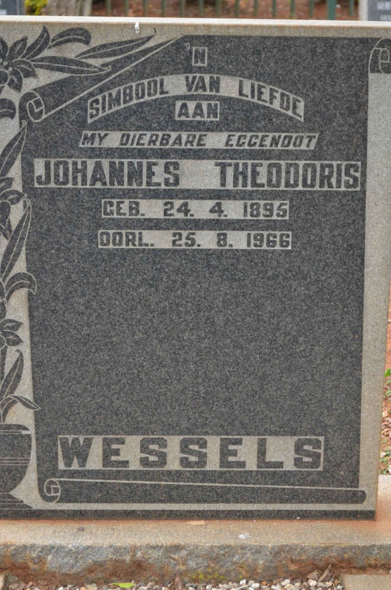 WESSELS Johannes Theodoris 1895-1966