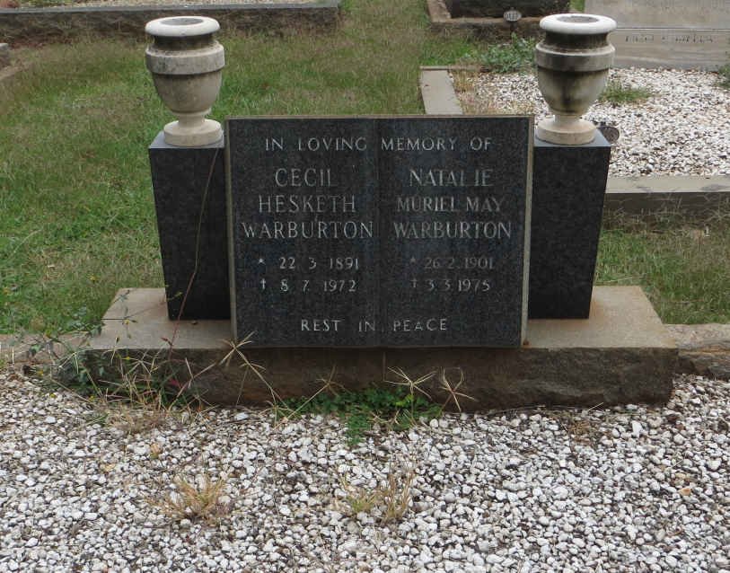 WARBURTON Cecil Hesketh 1891-1972 &amp; Natalie Muriel May 1901-1975