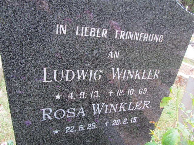 WINKLER Ludwig 1913-1969 &amp; Rosa 1925-2015