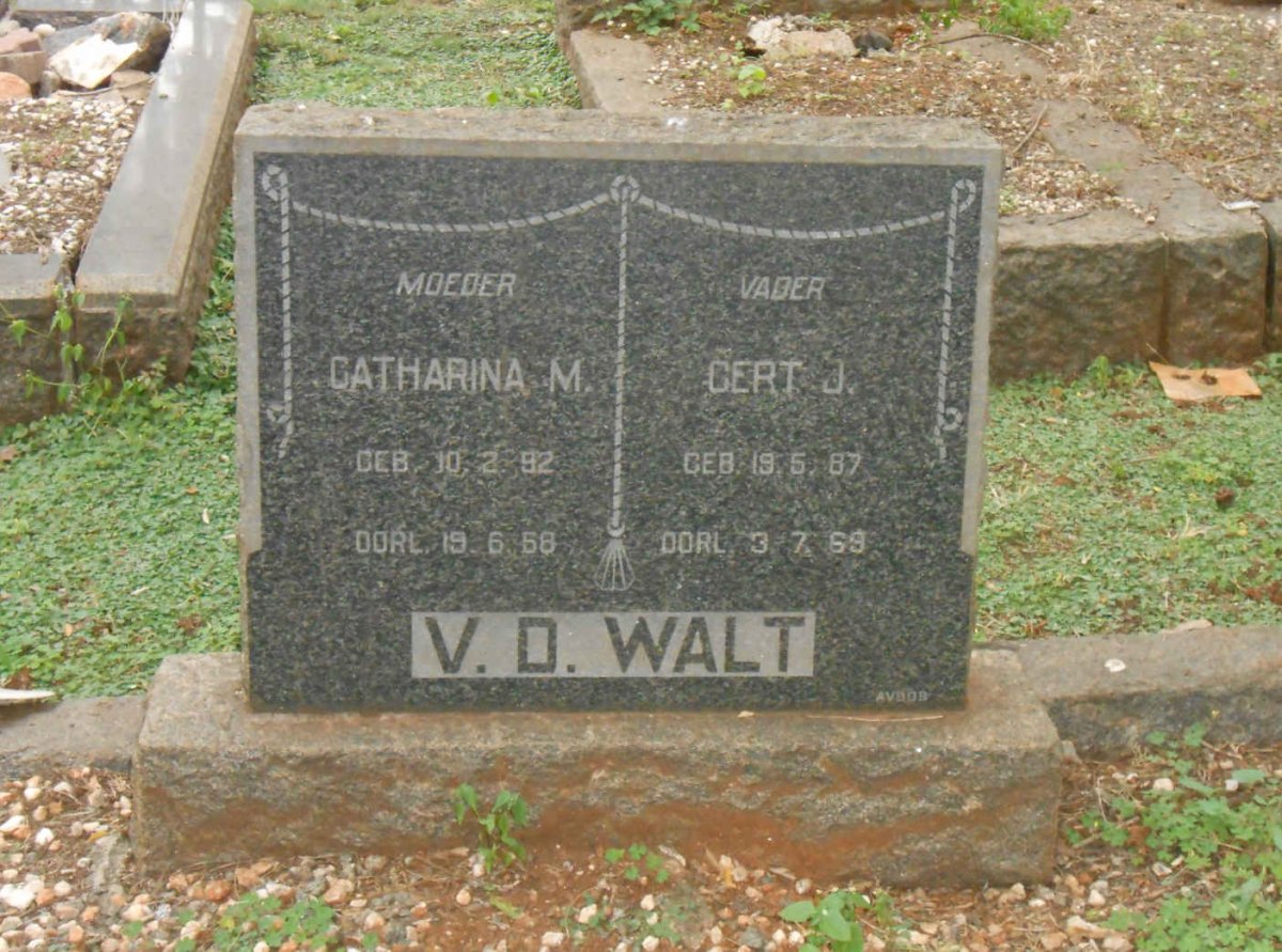WALT Gert J., v.d. 1887-1969 &amp; Catharina M. 1892-1958