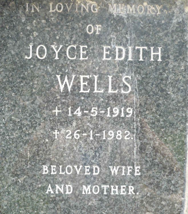WELLS Joyce Edith 1919-1982
