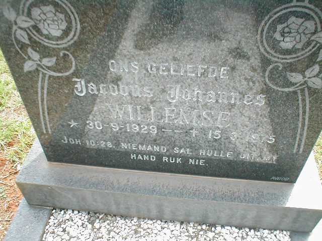 WILLEMSE Jacobus Johannes 1929-1975