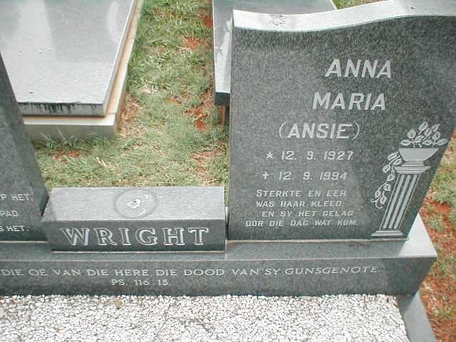 WRIGHT Anna Maria 1927-1994
