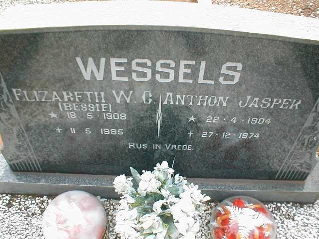 WESSELS Anton Jasper 1904-1974 &amp; Elizabeth W.C. 1908-1985