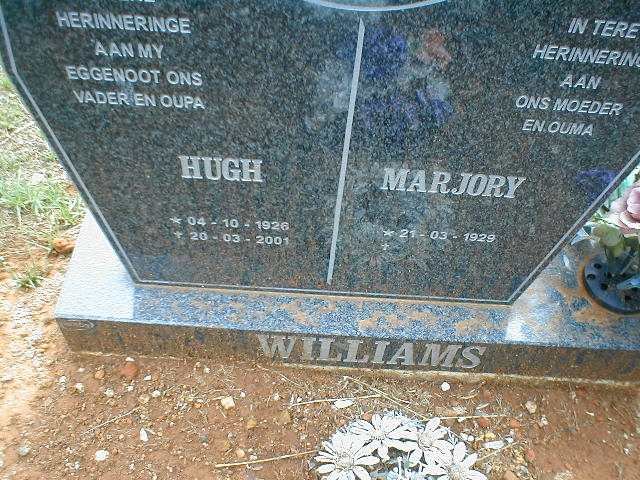 WILLIAMS Hugh 1926-2001 &amp; Marjory 1929-