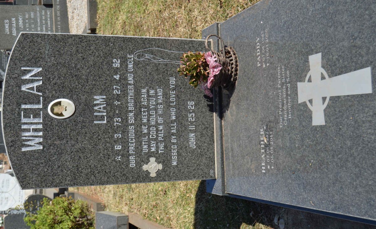WHELAN Paddy 1947-2006 &amp; Heather 1942-2011 :: WHELAN Liam 1973-1992