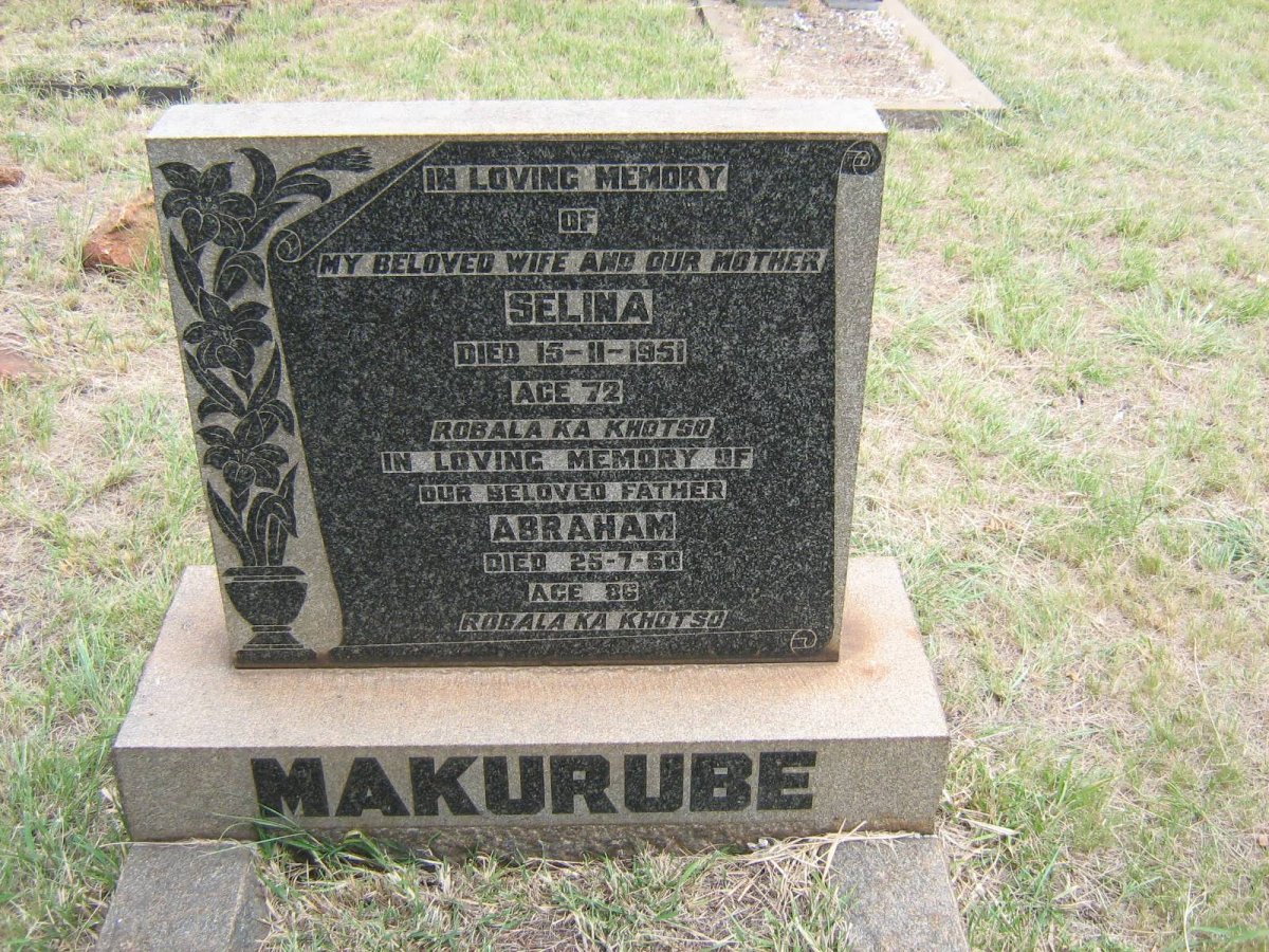MAKURUBE Abraham -1950 &amp; Selina -1951