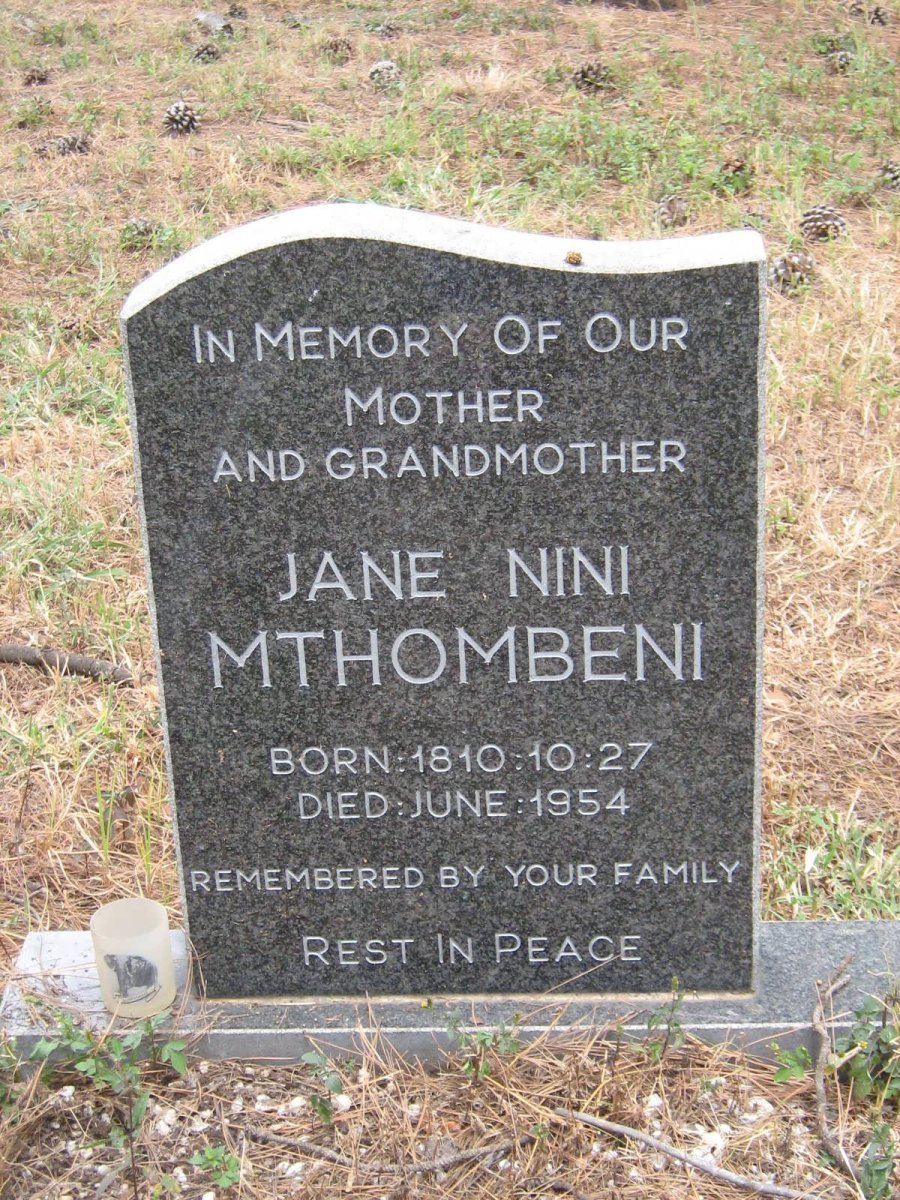 MTHOMBENI Jane Nini ?-1954