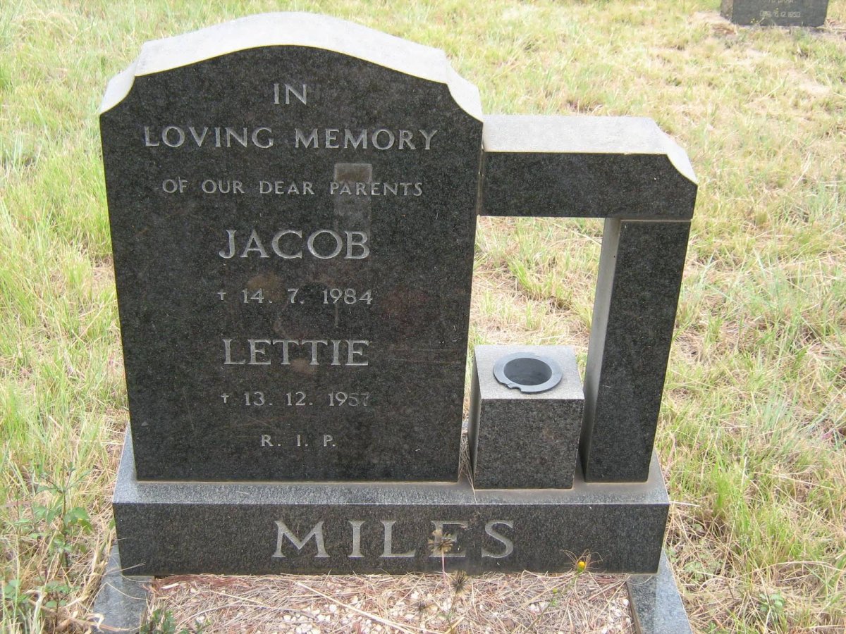 MILES Jacob -1984 &amp; Lettie -1957