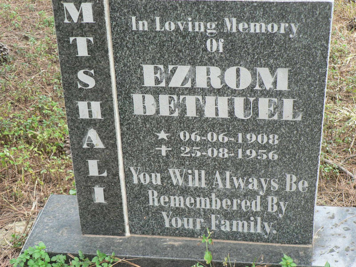 MTSHALI Ezrom Bethuel 1908-1956