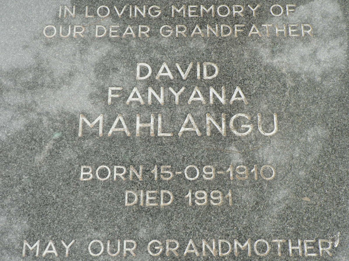MAHLANGU David Fanyana 1910-1991