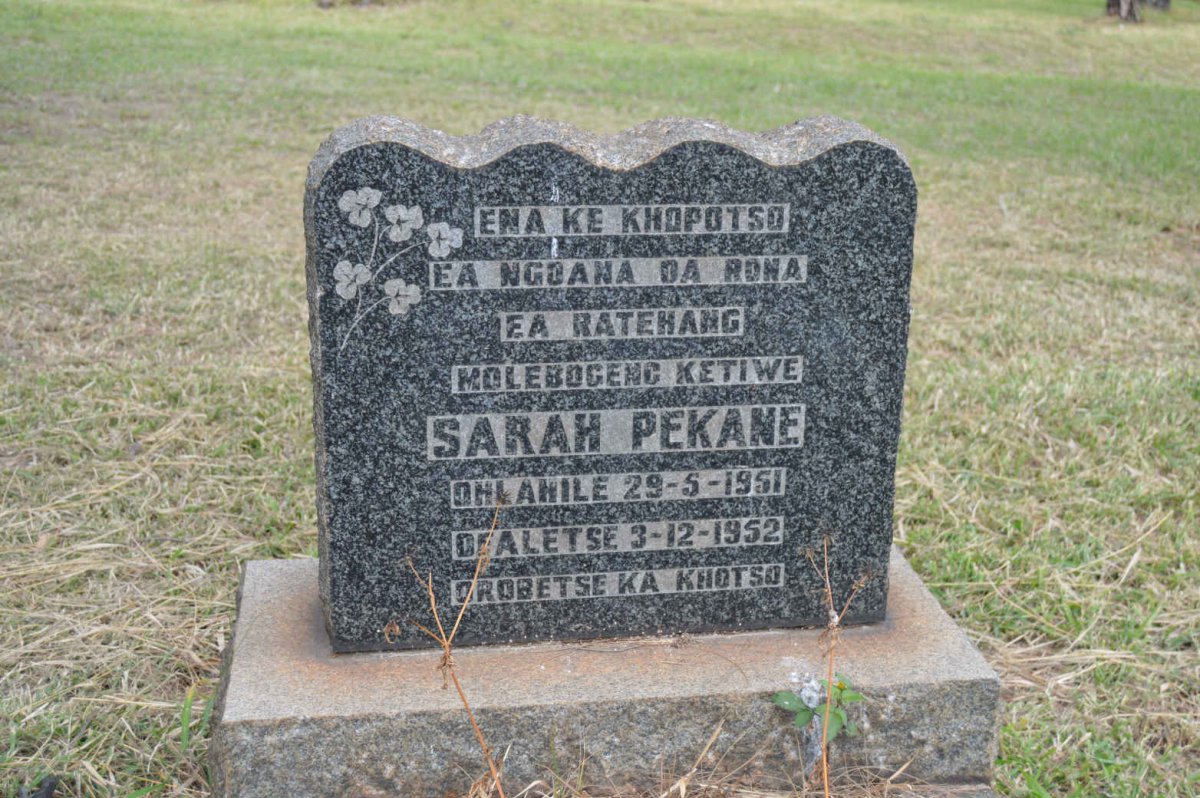 PEKANE Sarah 1951-1952
