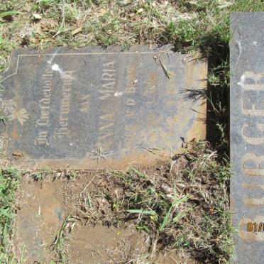 BURGER Anna Maria nee v.d. BERG 1900-1974