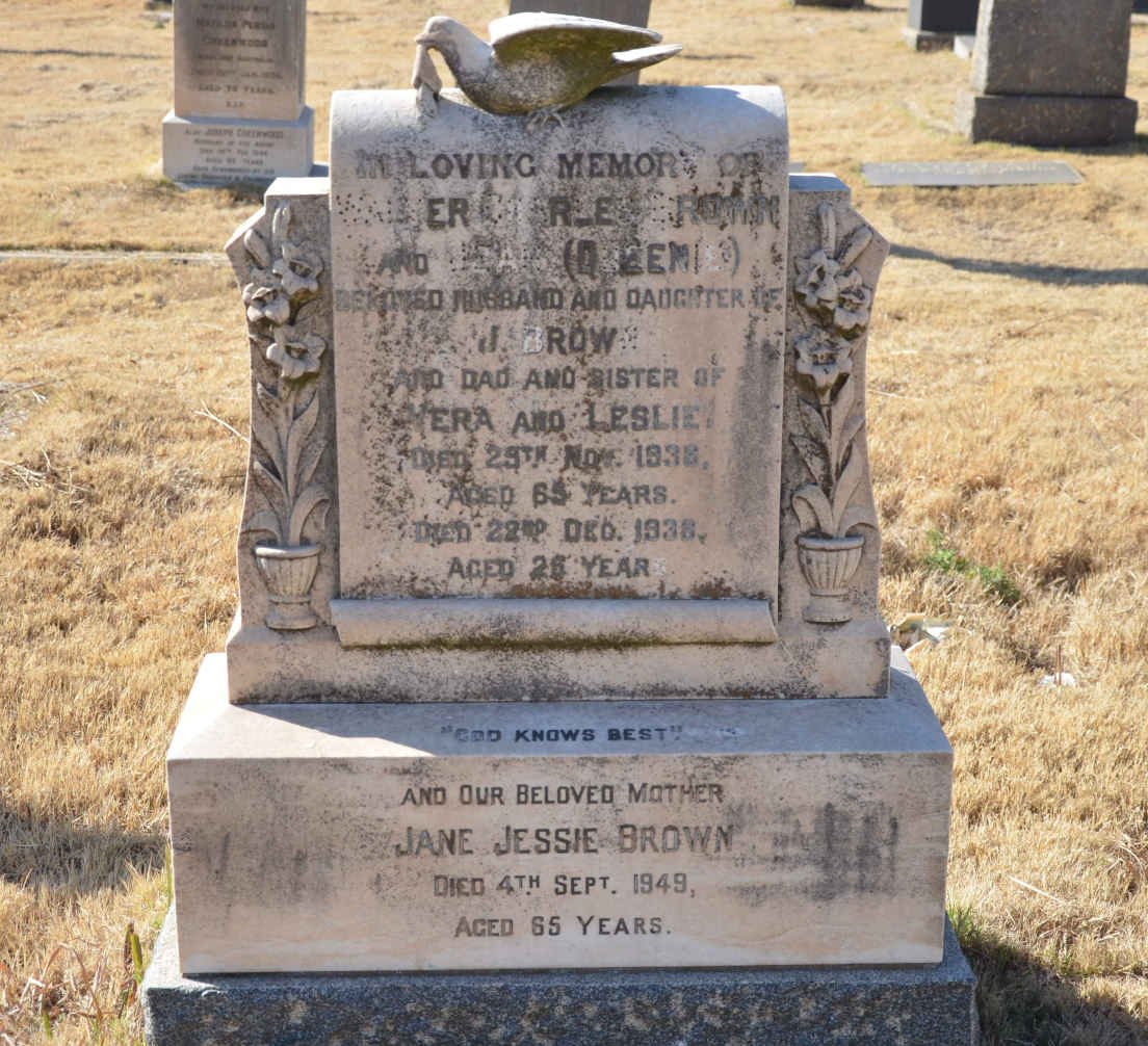 BROWN Walter Charles -1938 &amp; Jane Jessie -1949 :: BROWN Jean -1938