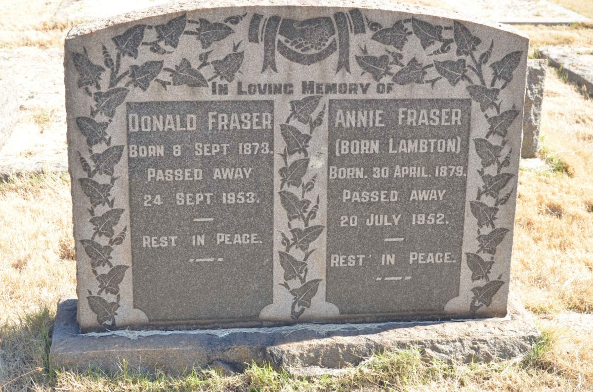 FRASER Donald 1873-1953 &amp; Annie LAMBTON 1879-1952
