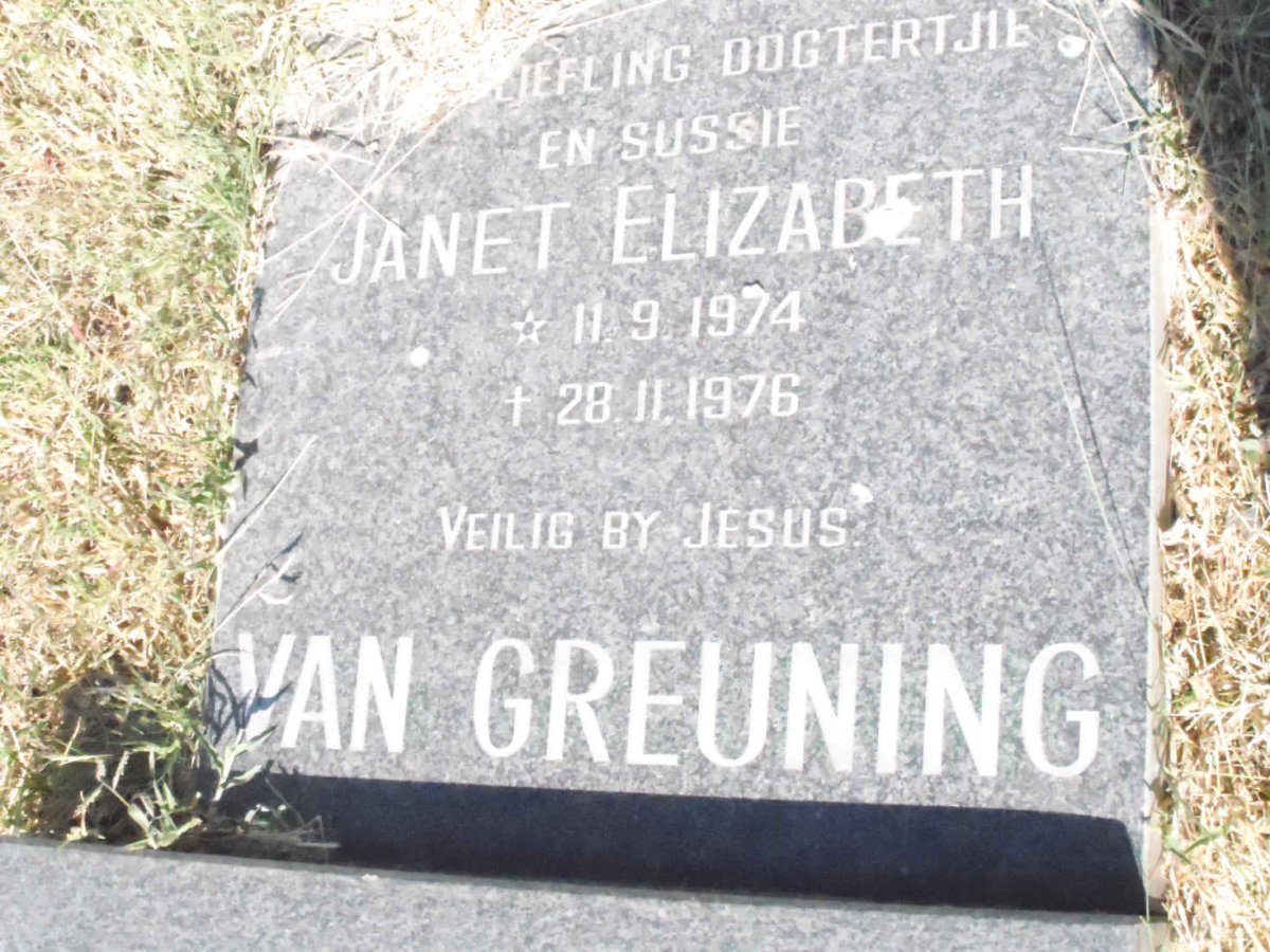 GREUNING Janet Elizabeth, van 1974-1976