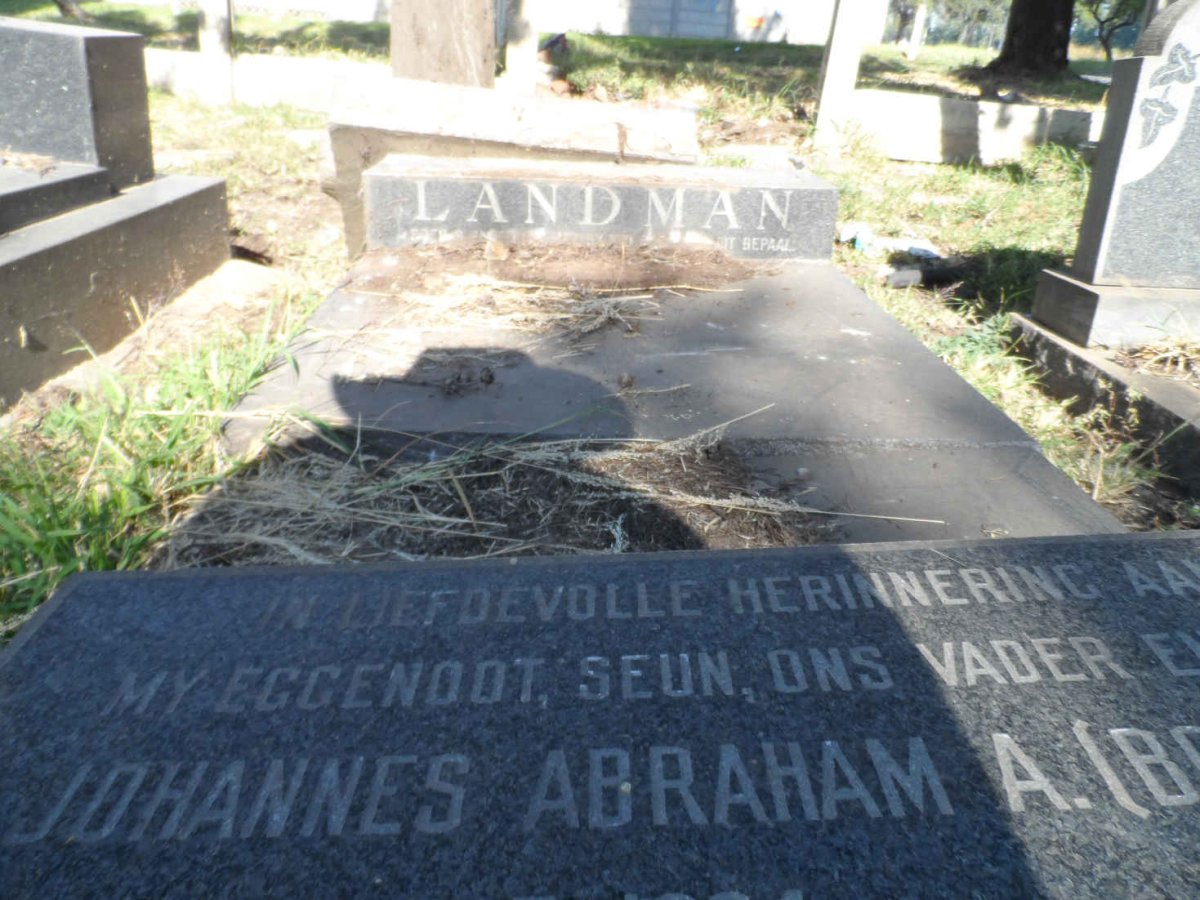LANDMAN Johannes Abraham A. 1924-