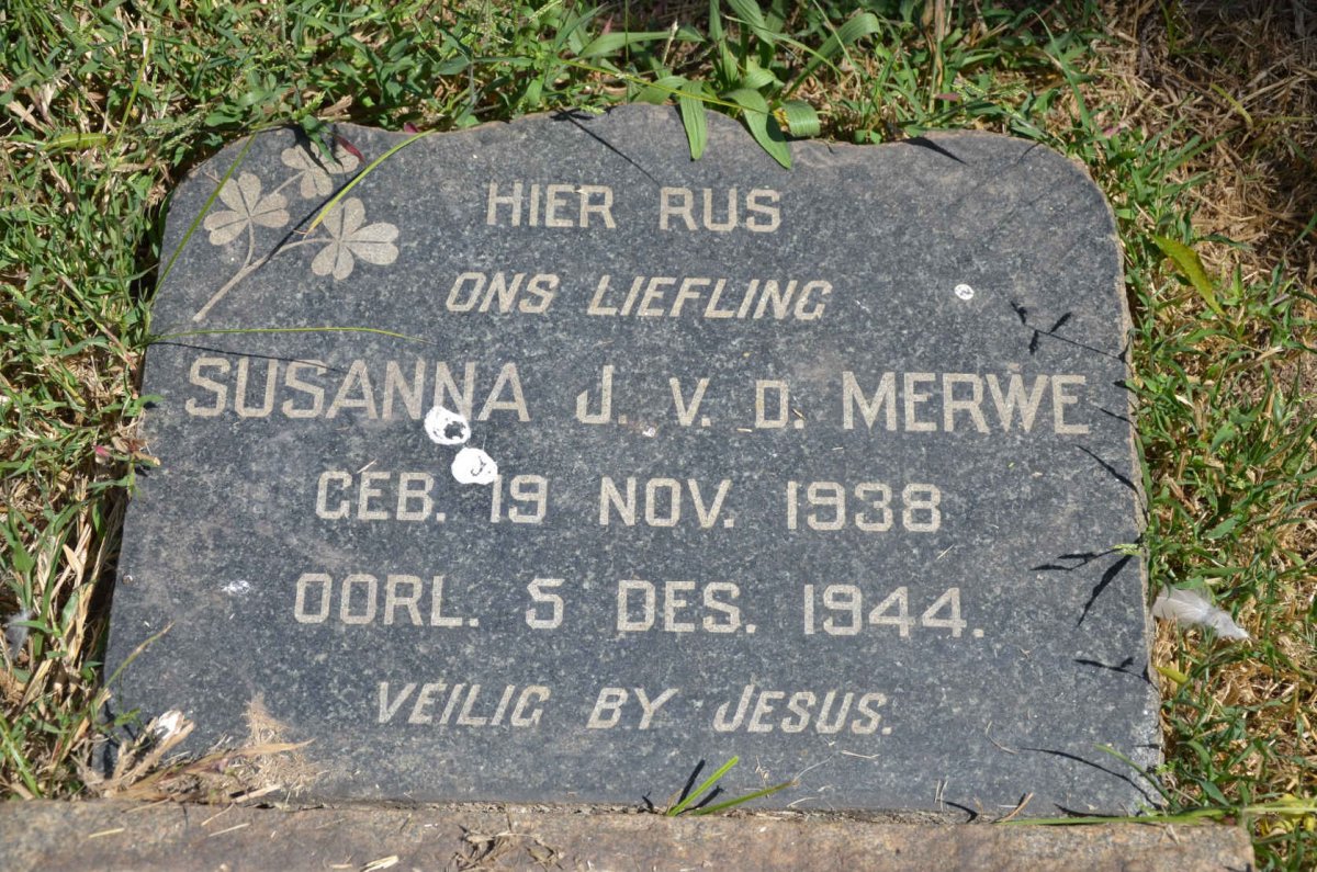MERWE Susanna J., v.d. 1938-1944