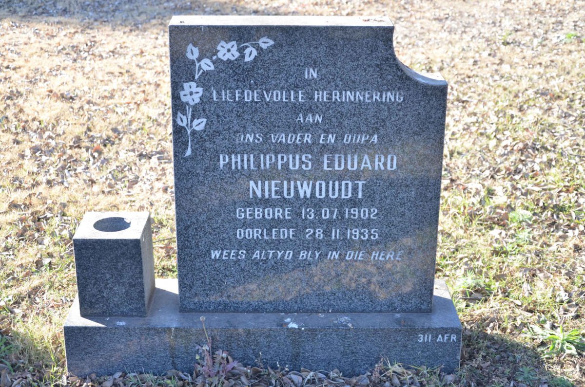 NIEUWOUDT Philippus Eduard 1902-1935