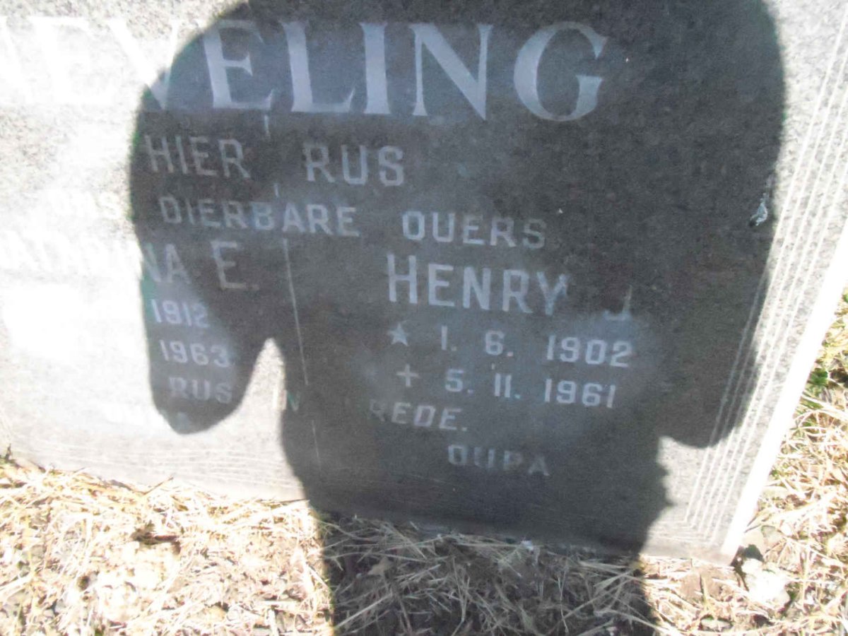 NEVELING Henry J. 1902-1961 &amp; Chatarina E. 1912-1963