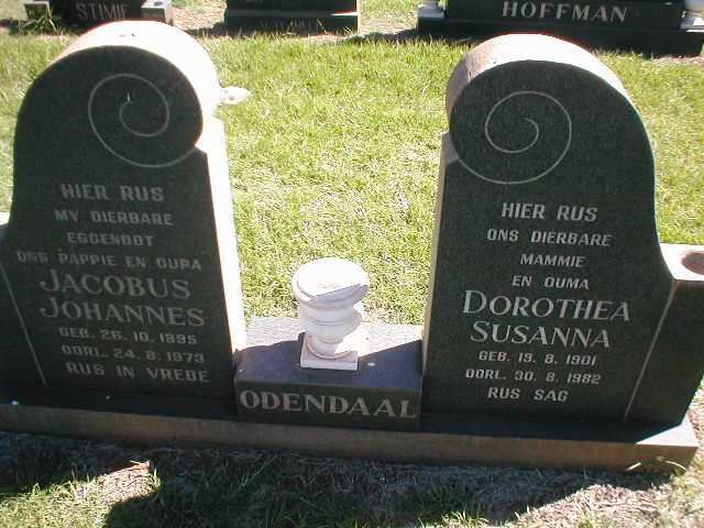 ODENDAAL Jacobus Johannes 1895-1973 &amp; Dorothea Susanna 1901-1982