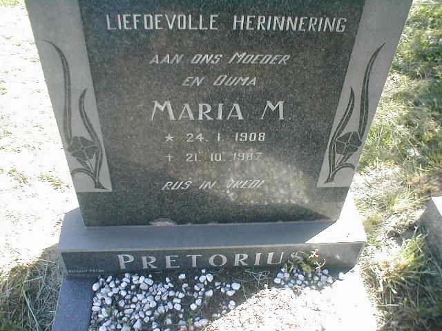 PRETORIUS Maria M. 1908-1987