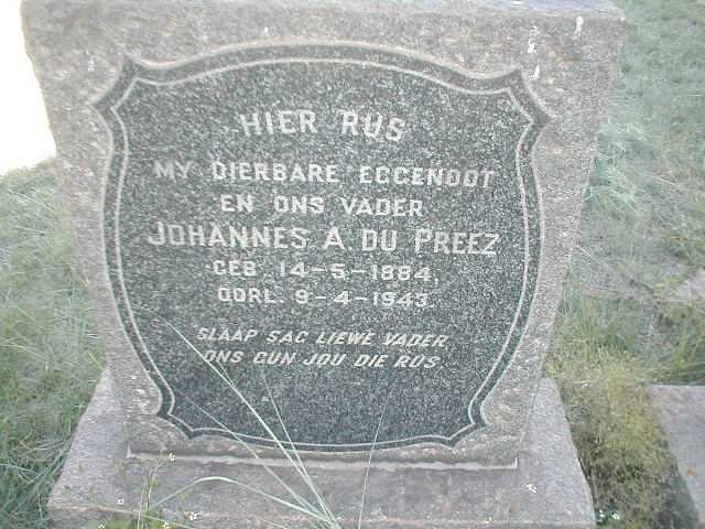 PREEZ Johannes A. du, 1884-1943